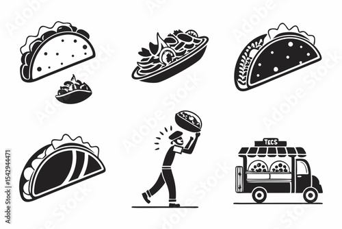 set of pizza icons