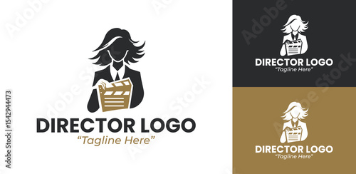 Modern Director Logo with Elegant Black and Gold Colors