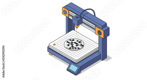 Innovative 3d printing technology represented in graphic design for manufacturing concepts vector illustration