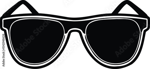 Bold black and white sunglasses image for sun protection and style