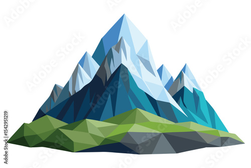 Low poly mountain scene