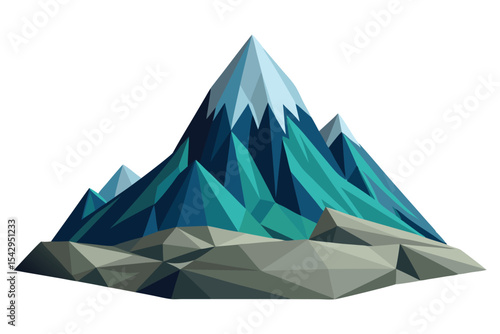 Low poly mountain scene