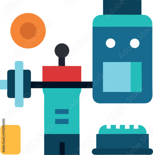 cartoon robot assisting in fitness goals with prot.eps
