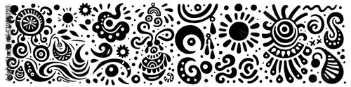 Hand‑Drawn Earring Illustration, Tribal Ornament Folk Art Pattern Vector for Fashion and Jewelry Adventure Themes Design