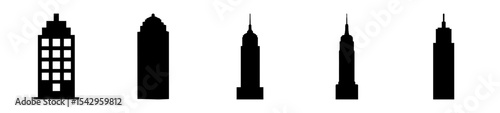 Silhouetted Skyscrapers Representing Urban Architecture and Development across various designs and forms