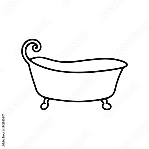 baby bath tub line art
