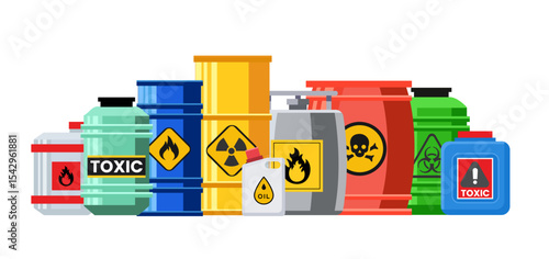 different container hazard chemical liquid compressed gas oil safety tank dangerous radioactive flammable substance illustration background clipart