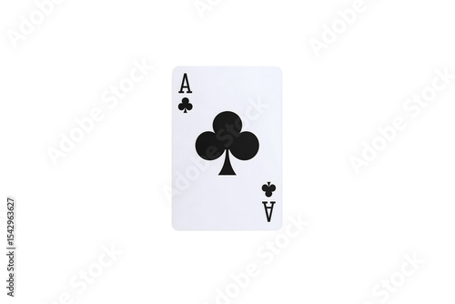 Ace of clubs playing card image win game suit icon on transparent background