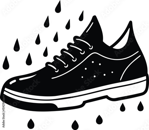 Rain Droplets On Speed Shoe