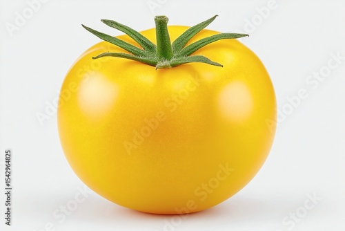 Wallpaper Mural Yellow tomato with green stem, Ripe tomato close-up isolated, Fresh food for healthy diet concepts Torontodigital.ca