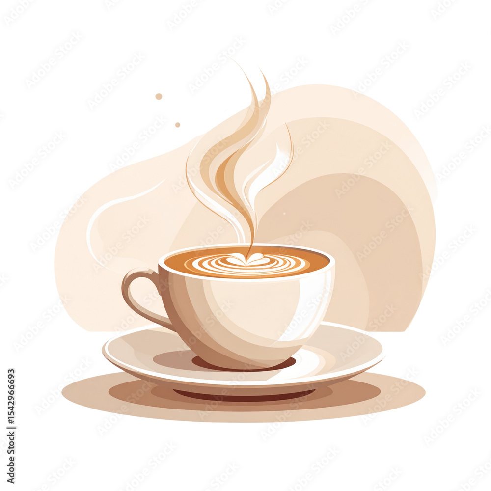 Obraz premium Warm cappuccino mug with a comforting steam aroma and delightful splash
