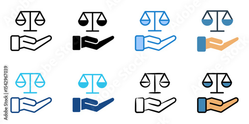 Legislation icon set multiple style collection 
