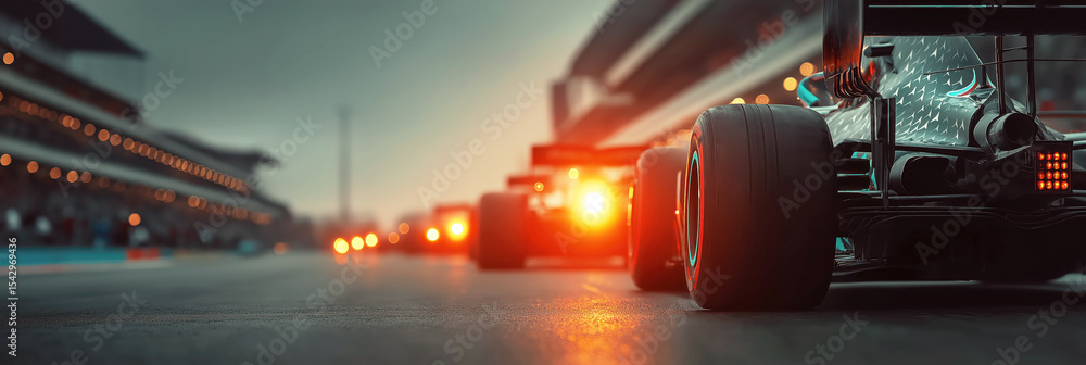 Obraz premium sports racing car formula driving on track