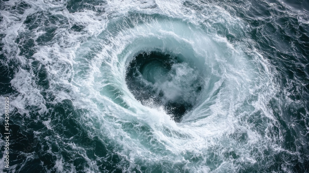 Fototapeta premium A swirling vortex in the ocean