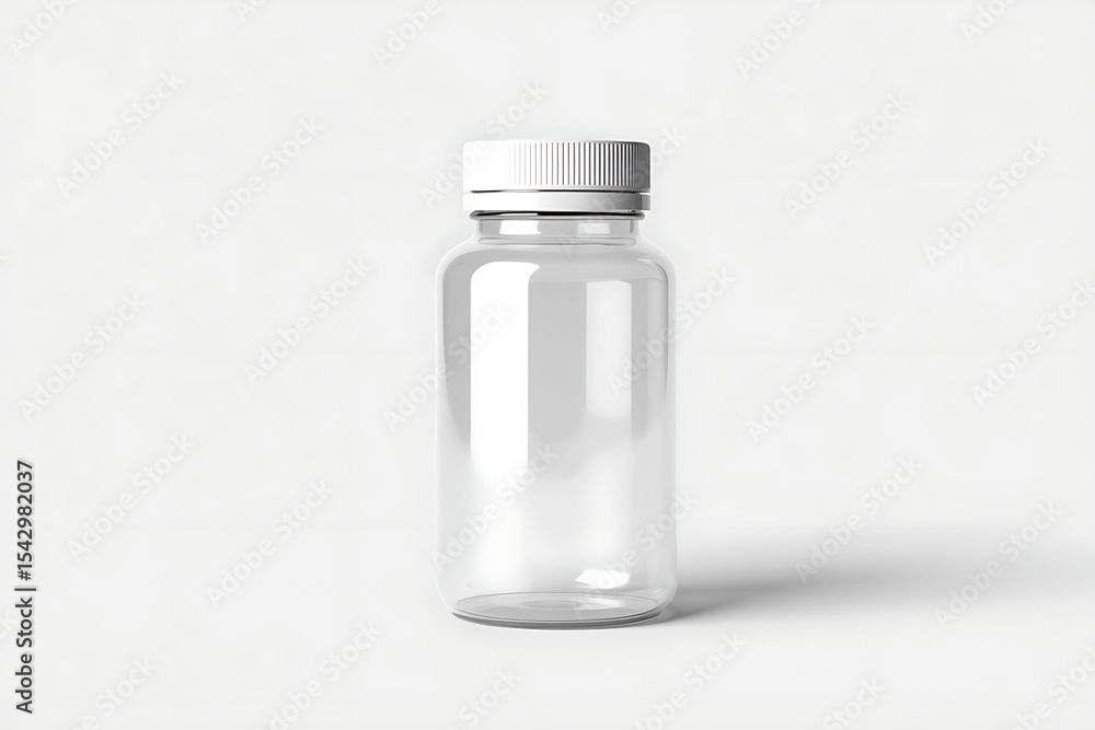 Clear Glass Bottle Mockup White Cap Clear Glass Bottle Mockup White Cap