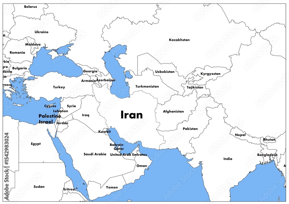 Fototapeta premium Iran World map gray background classic style