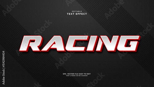 Racing editable text effect, race text style