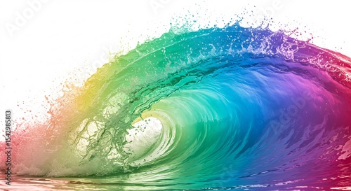 虹色波しぶき躍動 感覚的色彩表現 鮮やか (Niji-iro nami shibuki yakudou kankakuteki saishiki hyougen azayaka) This translates roughly to: 