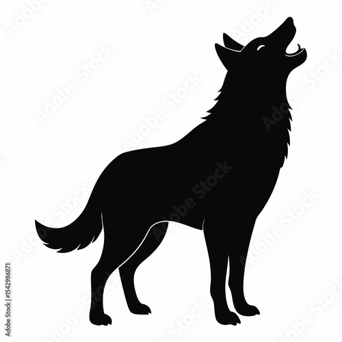 Howling Wolf Silhouette Vector

