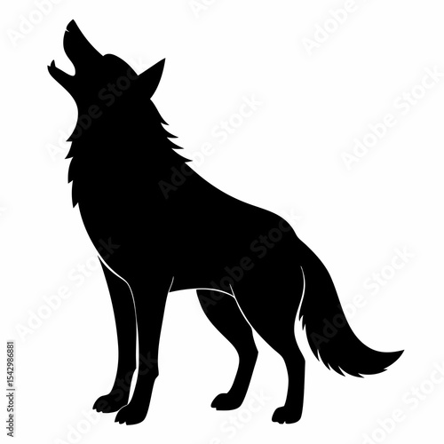 Howling Wolf Silhouette Vector

