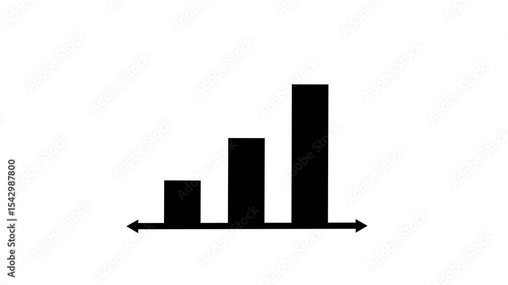 Simple three bars business graph animation black color in white background Simple three bars business graph animation black color in white background