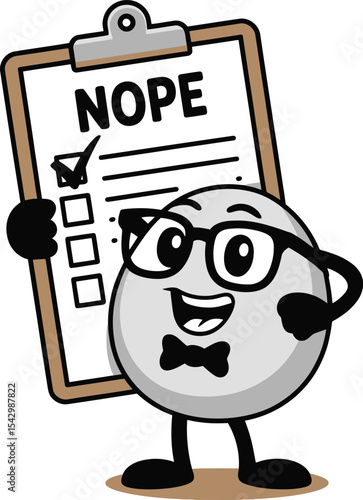 Checklist Rejection Nope Cartoon Character Illustration Tshirt Idea