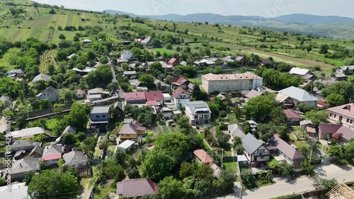 Wallpaper Mural Aerial view of countryside, Somusca village, Romania Torontodigital.ca