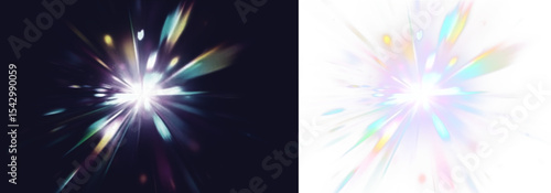 Abstract crystal png, light glow effect with prism and crystal structure, premium png.