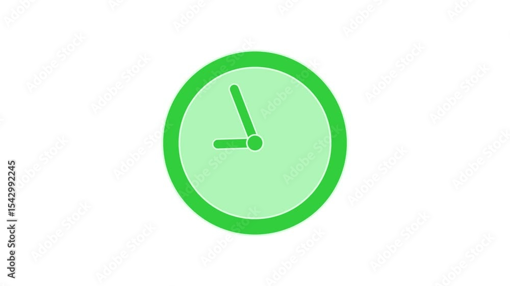 Minimalist clock animated isolated, Circle analog clock animation Minimalist clock animated isolated, Circle analog clock animation