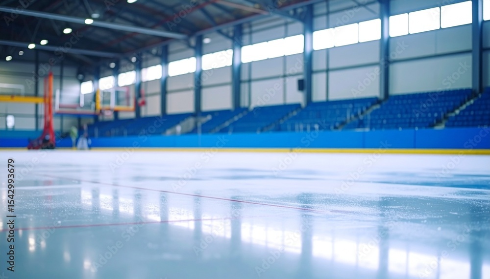 Obraz premium Indoor Ice Rink Arena for Hockey and Sports Events.