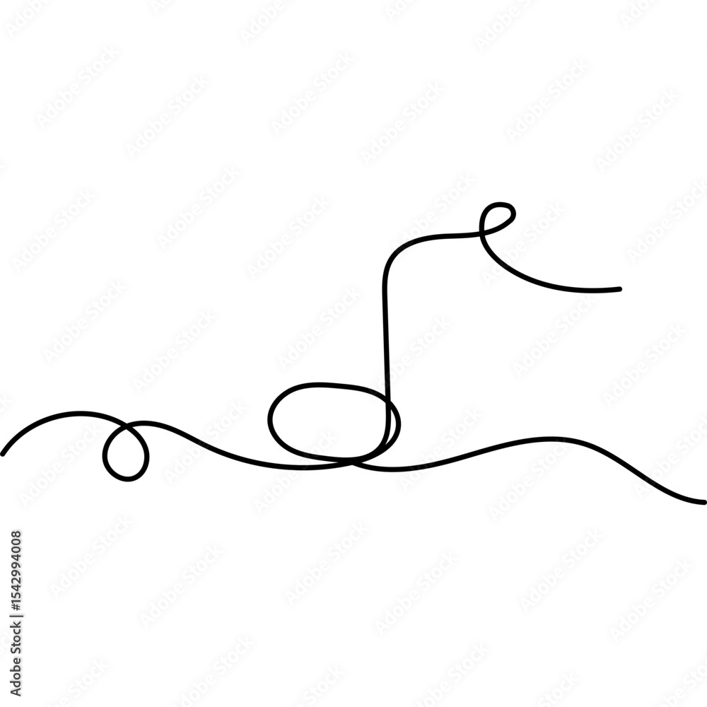 Obraz premium Music Note Continuous Line