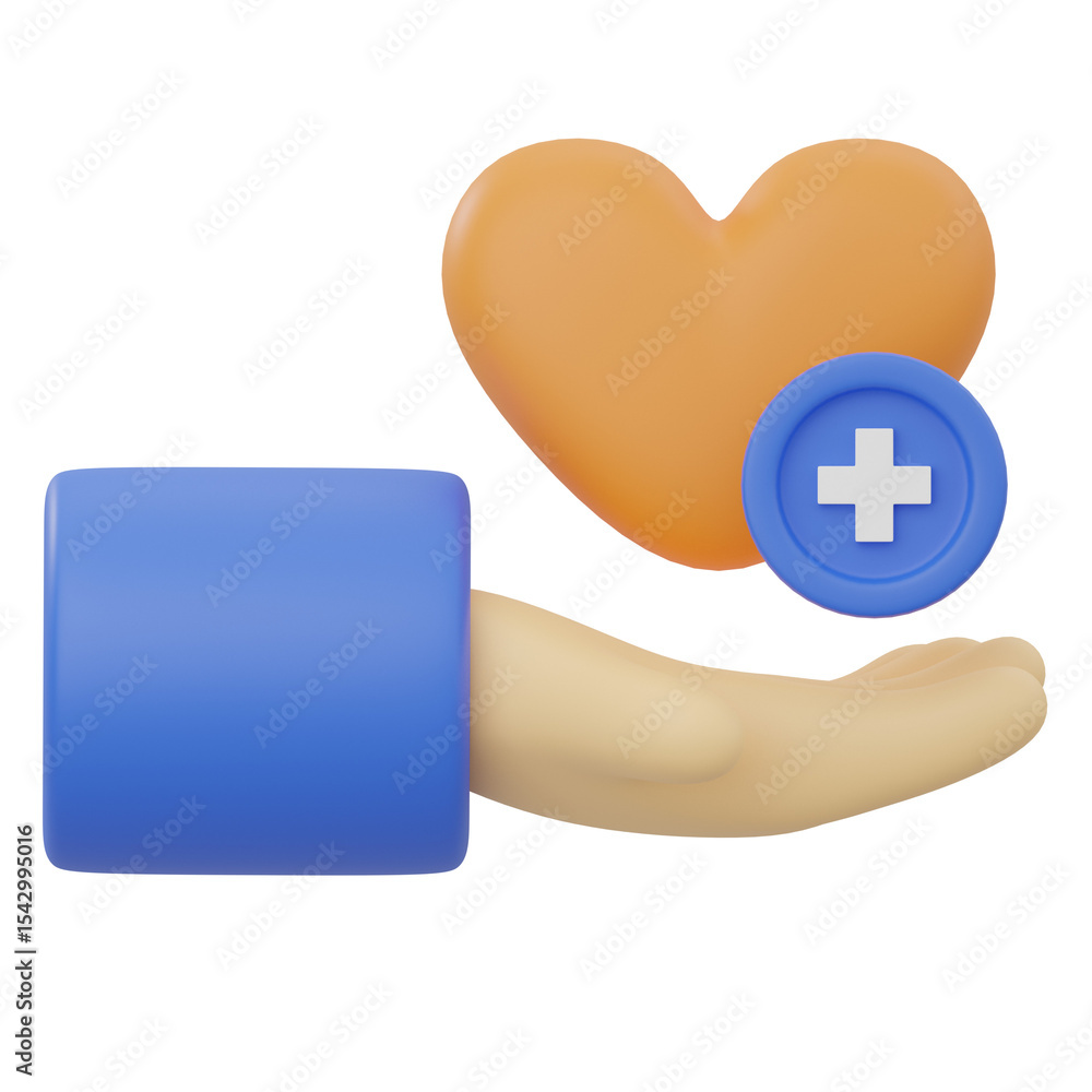 Obraz premium 3D Care Service Icon