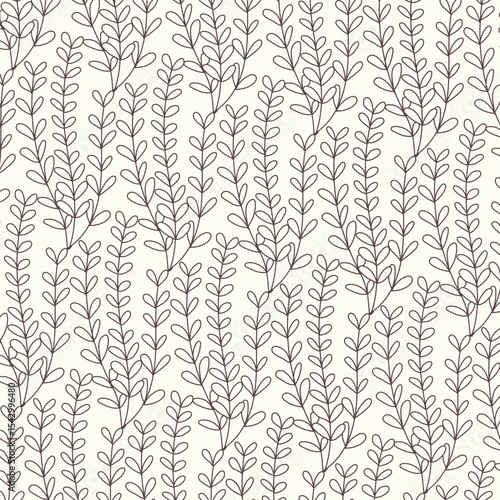 Seamless pattern with branches and leaves
