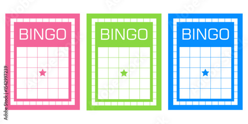 Clean and minimalistic bingo card set without numbers. Blank gambling tickets for lotto and keno illustrations. Vector sheets for casino games, entertainment content and printable betting materials.