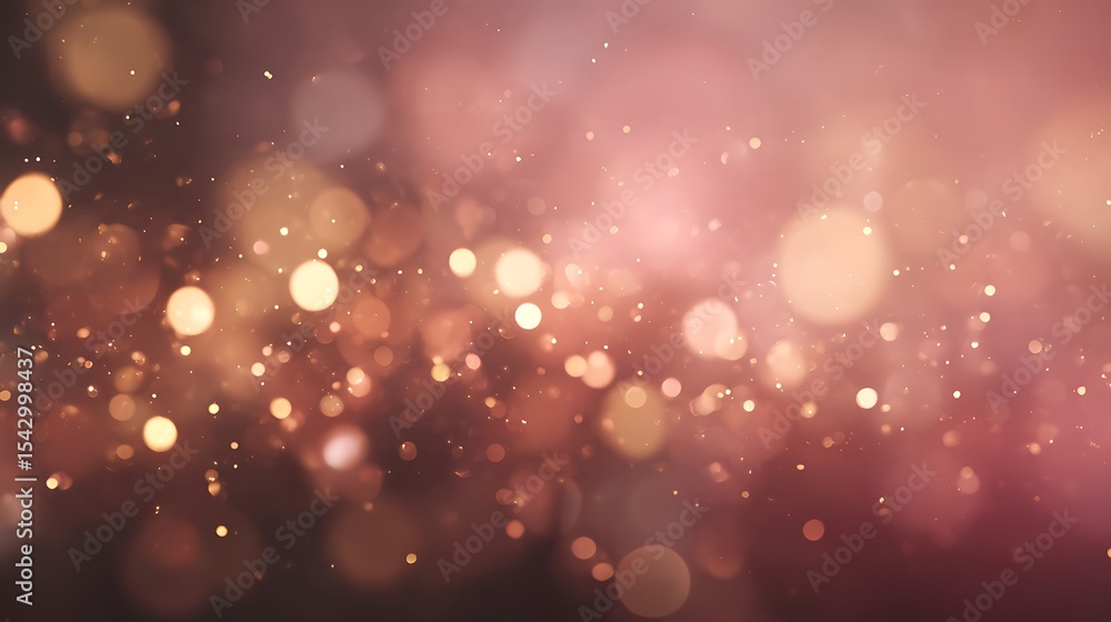 Fototapeta premium A soft, shimmering blend of golden and rose gold bokeh creates a dreamy, magical, and elegant abstract scene
