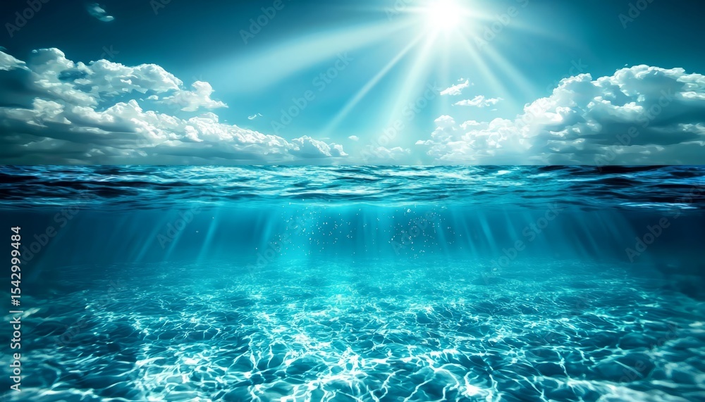 Fototapeta premium Captivating underwater view with gentle light rays.