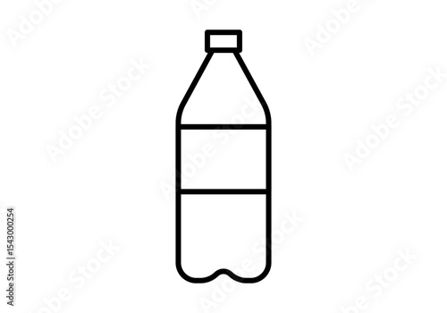 Icono negro de botella de agua en fondo blanco