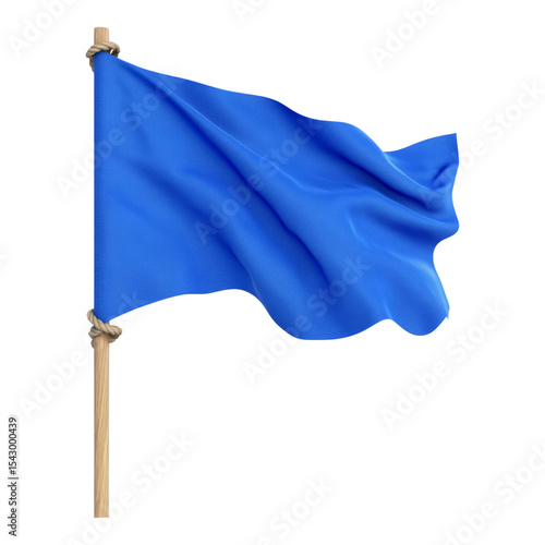 Isolated Blue Flag on Transparent Background for Graphic Design