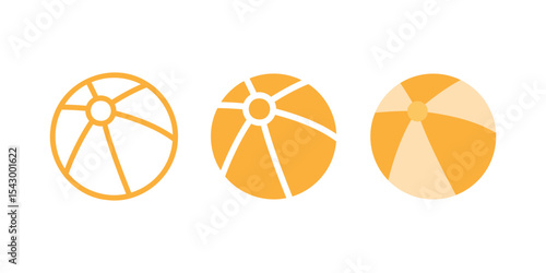 Inflatable beach ball, three variations.