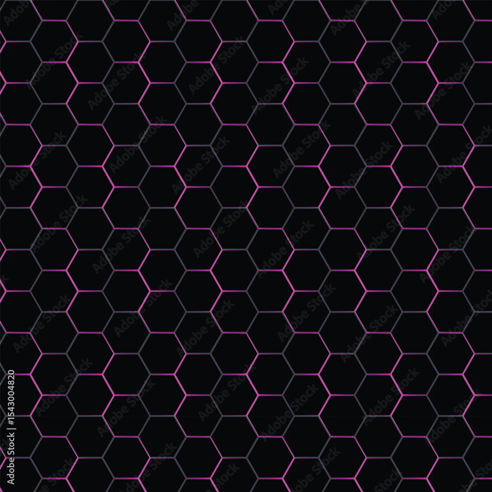 Naklejka premium Neon Hex Grid