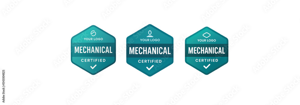 Obraz premium Mechanical Certification Badge Template – Professional Editable Design for Logos