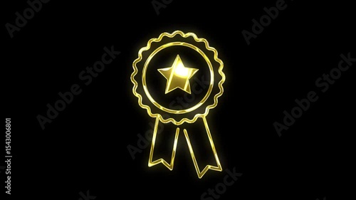 gold badge award icon best seller checklist animated icon gold badge number 1 best seller star looping croma 4k
