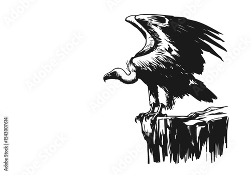 Vulture hand drawn sketch vector illustration