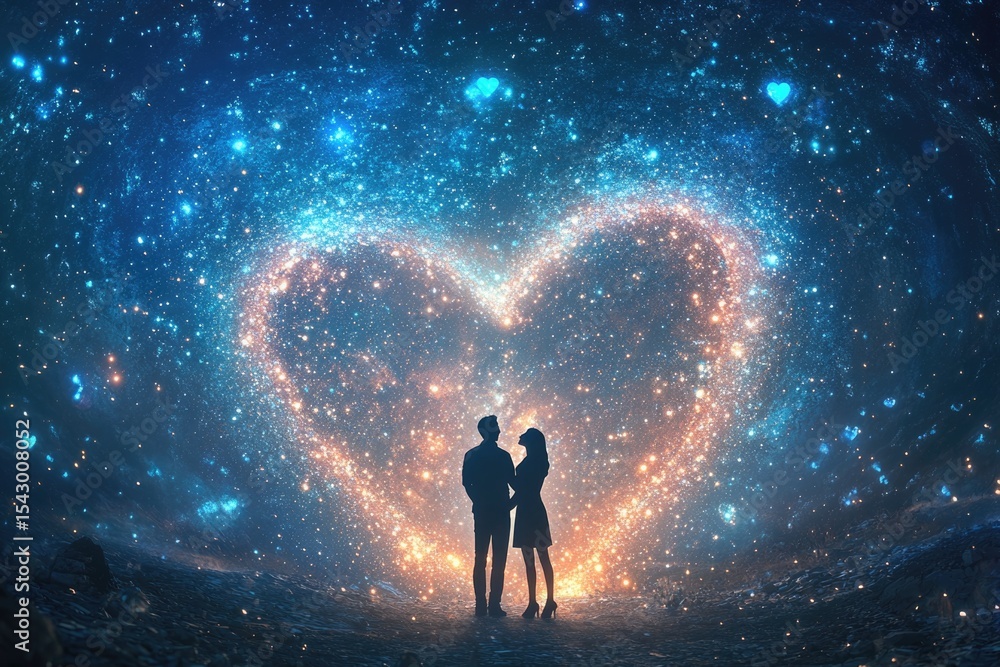 Fototapeta premium Valentine day concept. Couple show love moment flower and chocolate.