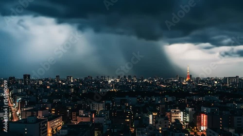 Wallpaper Mural City skyline thunderstorm Torontodigital.ca