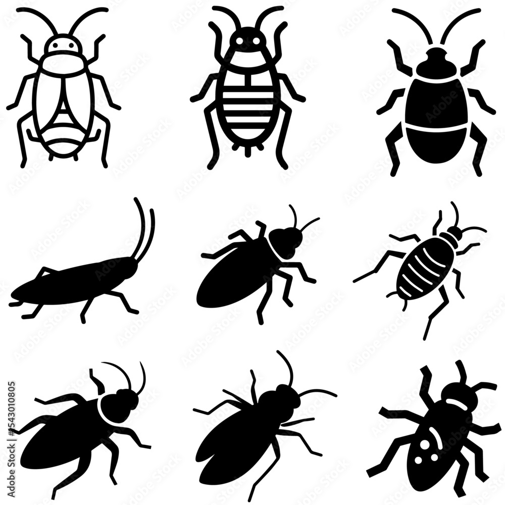 Collection of 9 Detailed Flying Insect Vector Icons in Black Silhouette Style — Editable Clipart for Science Projects, Nature Posters, Entomology Diagrams, and Graphic Design Resources Collection of 9 Detailed Flying Insect Vector Icons in Black Silhouette Style — Editable Clipart for Science Projects, Nature Posters, Entomology Diagrams, and Graphic Design Resources
