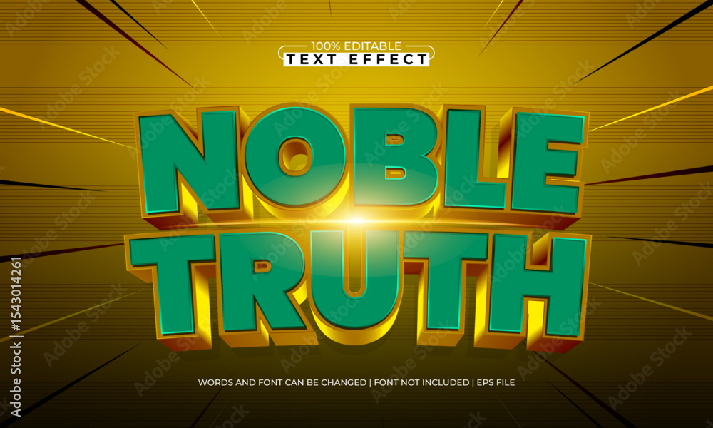 Fototapeta premium noble truth editable text effect with a knight and sword text style