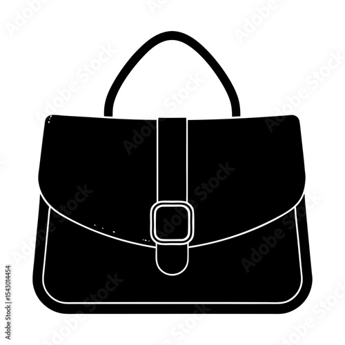 Fashionable handbag purse accessory elegant style ladies bag tote design icon silhouette