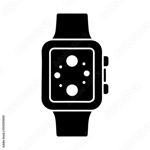 Smartwatch wearable technology gadget wrist device timekeeping accessory icon silhouette