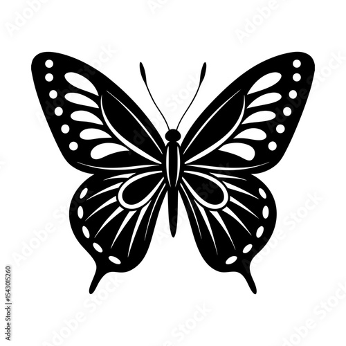 Elegant butterfly vector graphic illustration insect wings design artful silhouette